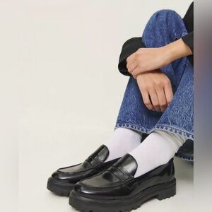 REFORMATION…Agathea Platform Penny Loafer…black…size 7.5. VGUC